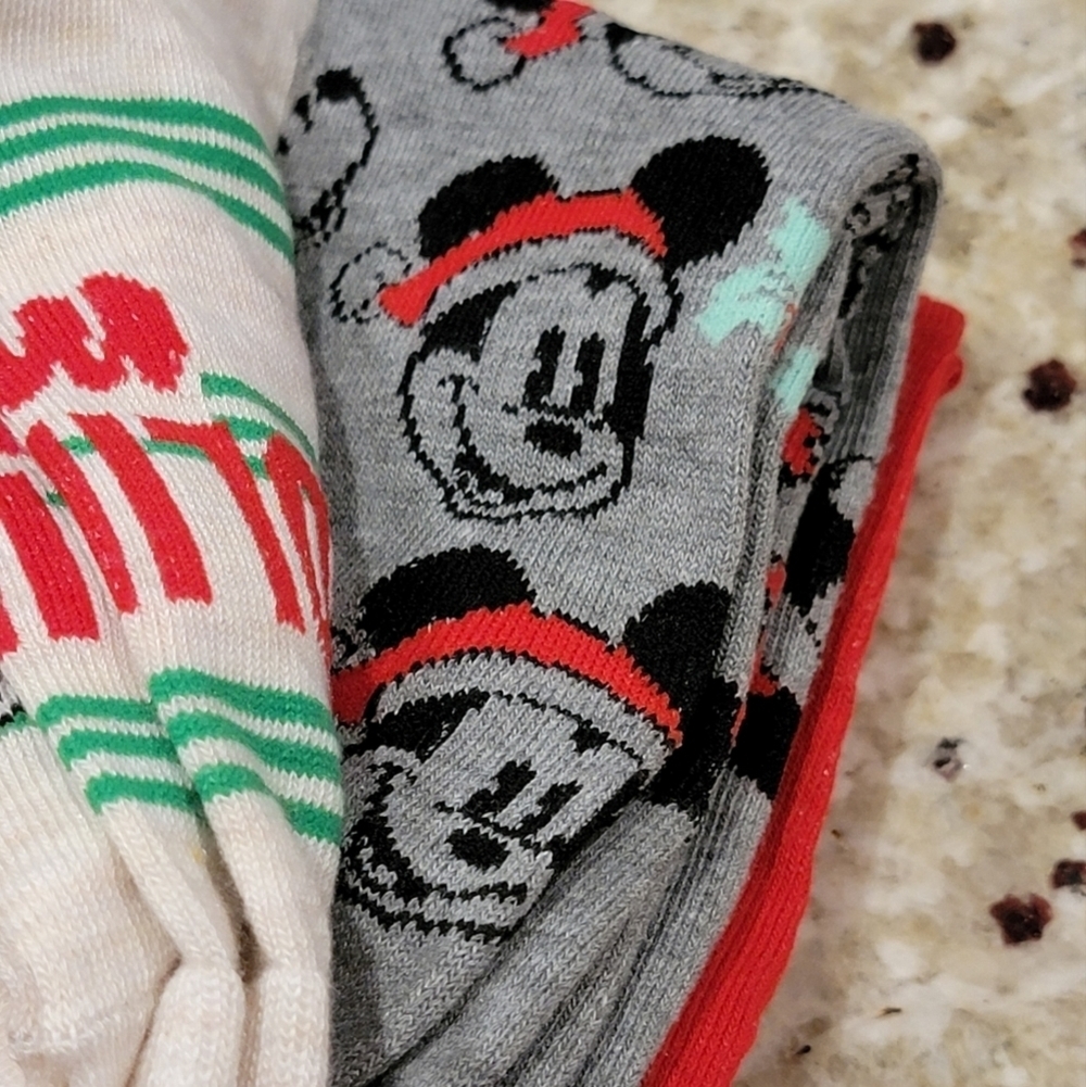 Disney Mickey Mouse Print Socks 3 Pair NWT - Picture 4 of 4